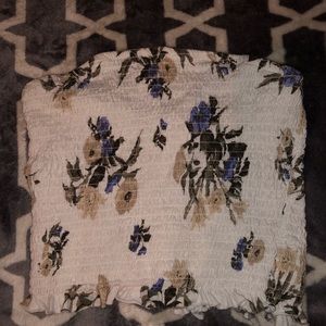White Floral Tube Top